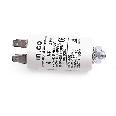 Condensateur 4 mF 400-500V - 49011940 481212118277 31X6521 SO24503 196899 126361 57X0283 92219435