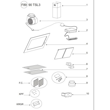 Vue éclatée AIRH90WH21 - H90WH21