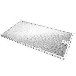 Filtre à graisse inox 500x265 mm hotte AIRFORCE pour modèle H90BK1 - AFGF142