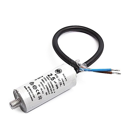 Condensateur 2,5 mF 450V Diam. 25 mm Haut. 55 mm - ASO416177514